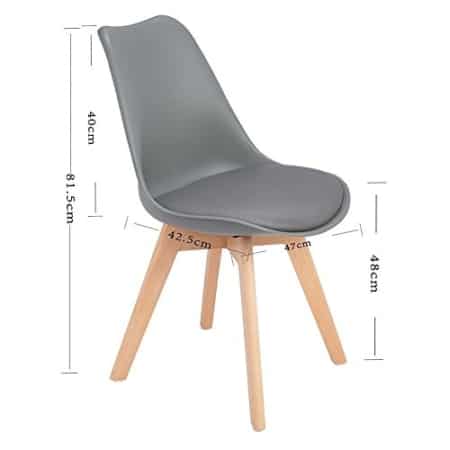 H J Wedoo Pack De Silla De Comedor Silla Escandinava Pata Madera De