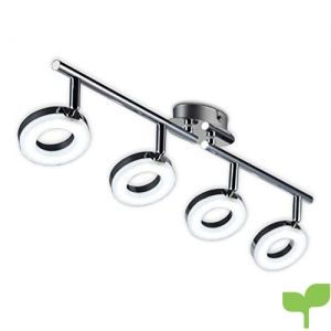 Lámpara LED de techo I Foco LED para techo I Focos redondos I Orientables y giratorios I Lámpara de salón I Cromado I 230 V I IP20 I 4 x 4 W I Longitud: 685 mm