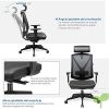 INTEY Silla Ergonómica, Silla de oficina, Silla de Escritorio Con Reposacabezas y Apoyabrazos ajustables, Transpirable, cómodo y fiable, Carga máx. de 150KG / 330LB