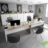 Habitdesign 0F4655A – Mesa Office, Mesa despacho Ordenador Modelo BUC 3 cajones, Color Blanco Artik y Roble Cananadian …