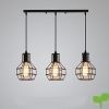 Nclon Industrial Vintage Retro Lámpara de techo,Metal cage Lámpara colgante Comedor Lámpara colgante E27 Enchufe Exclud de la bombilla-B-3-Lights