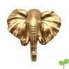 spove elefante cabeza sola pared ganchos Heavy decorativo con forma de animales gancho perchero sombrero gancho para casa jardín decoración, resina, dorado, 4.7*4.5*2.16 In