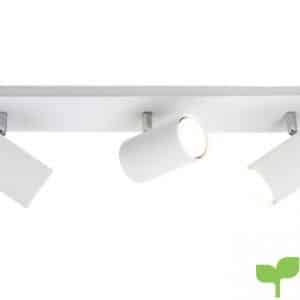 Trio – Focos con 3 luces, bombillas excluidas, GU10, 3,35 W, 230 V, A++, E, IP20, 15 x 48 x 9 cm, metal, blanco