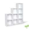 Homfa Estantería para Libros Estantería de Pared Librería con 4 Niveles para Salón Estudio Blanca 30×23.5x106cm