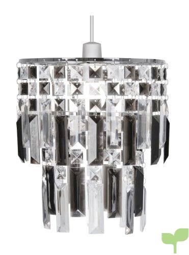 Oaks Lighting Maia – Lámpara de techo (estructura de cromo con láminas de acrílico), color gris y transparente