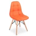 Mc Haus Sena Button Pack 4 Sillas Comedor, Naranja, 66 x 64 x 53 cm