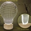 Brunoko Lámpara Bulbo 3D de mesa – Luz LED sobremesa para Decoración- Lampara Base de Madera Conexión USB en estilo Nordic perfecto para salon, dormitorio y escritorio – regalos originales de Fiesta