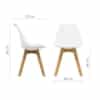 MASTERITEM Silla Nórdica (Pack 4) – Silla escandinava One Blanca – Silla Nordic Scandi Inspirada en Silla Eames DSW – Mona – (Elige tu Color)