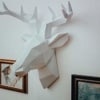 Hansmeier Cabeza de Ciervo Escultura de la Pared Decoración Mural Cabeza de Animal Diseño Apstracto y Moderno – Blanco