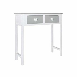 Rebecca Mobili Consola gris, mesa escritorio para el dormitorio, madera, estilo shabby, sala de estar pasillo – Medidas: 80 x 80 x 30 cm ( AxANxF) – Art. RE4193