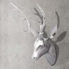 vidaXL Cabeza de Ciervo Decorativa Pared Aluminio Plateada 61 cm Animal Adorno