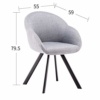 Movian Arno – Silla de comedor, gris claro