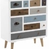 AC Design Furniture 63374 Suwen – Cómoda con cajones multicolores, Blanco