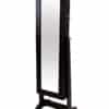 Todeco – Mueble para Joyas con Espejo, Organizador con Espejo – Material: Vidrio – Tamaño del Espejo: 1086 x 255 x 3 mm – 120 x 38 x 9 cm, Marrón, Soporte de Suelo