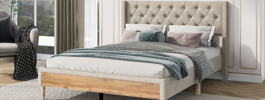 Cama tapizada beige: el toque elegante y acogedor que tu habitación necesita